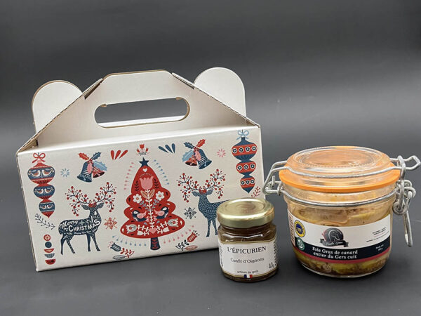 Coffret Scandinave-Foie gras de canard cuit 180g-Confit d'oignon 40g-Famille Gomer-Producteur de foie gras-Saint Médard-Gers-32